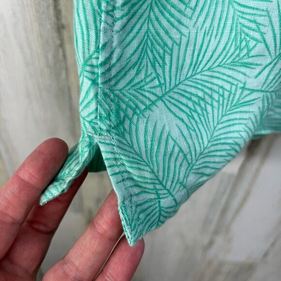 Vineyard Vines Green Palm Linen Short Sleeve Button Down Shirt Mens XL - Picture 5 of 7